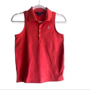 Ralph Lauren girl's red sleeveless polo